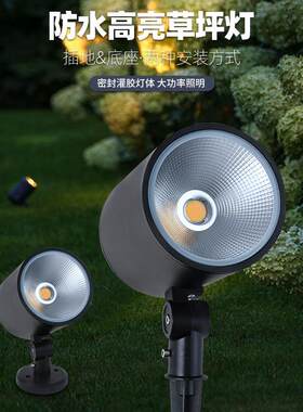 户外防水射灯外墙灯座式明装插地灯射树灯花园酒店别墅庭院草坪灯