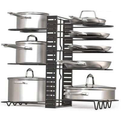 Pot rack Pan rack Organizer Kitchen storage rack Cabinet架 1
