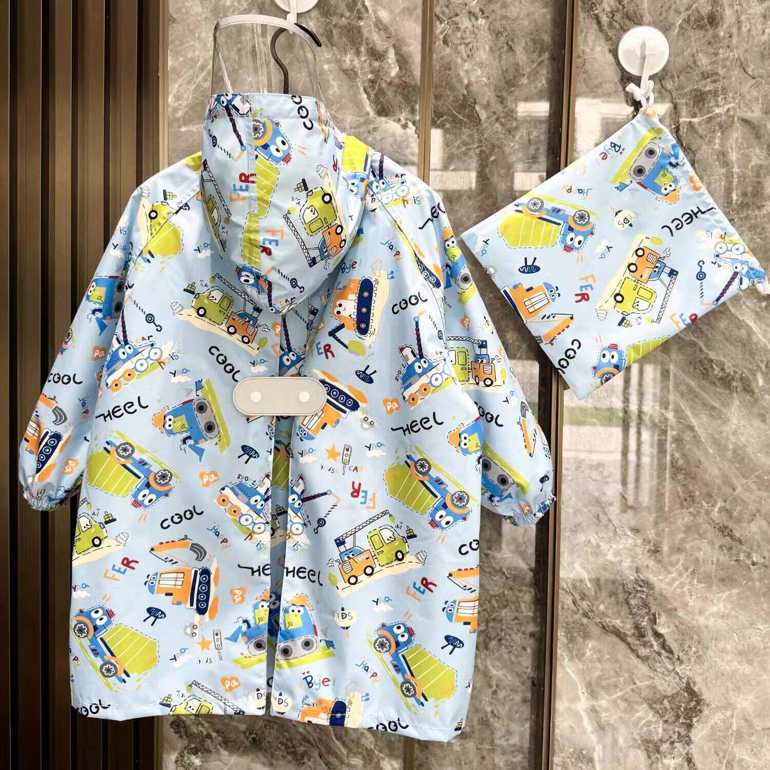 儿童雨衣男童女童幼儿园小学生上学带书包位防水长版全身防暴雨服