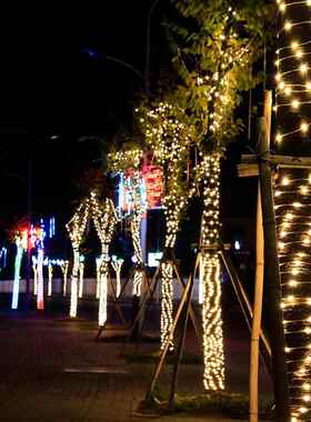 贝工LED太阳能皮线灯串020米202灯暖色4V带FYR遥控