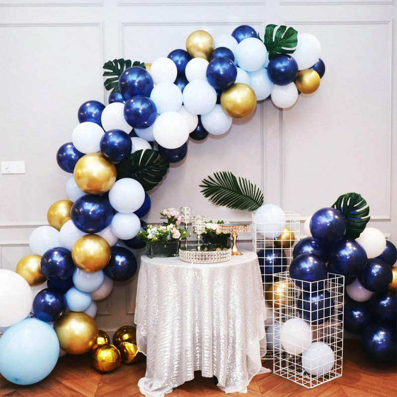 气球花环拱门套装 12寸墨蓝色金色白色乳胶气球套装 婚礼派对装饰,节庆用品/礼品,气球,淘宝优惠券,粉丝福利购,淘宝优惠卷