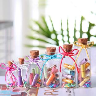 迷你小瓶子许愿玻璃瓶空瓶旅行收集瓶木塞心愿瓶diy沙漠装沙纸条