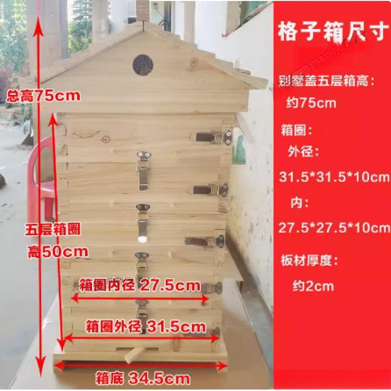 蜜蜂箱格子箱中蜂土养格子箱蜜蜂养殖工具诱蜂桶全套杉木烘干煮蜡