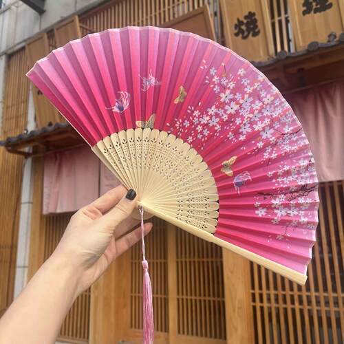 古风折扇女中国风舞蹈扇子汉服配饰工艺扇景区地摊一笑扇夏