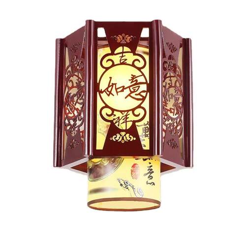 仿古中式小吊灯木艺灯火锅店复古典中国风餐厅走廊过道灯灯笼宫灯
