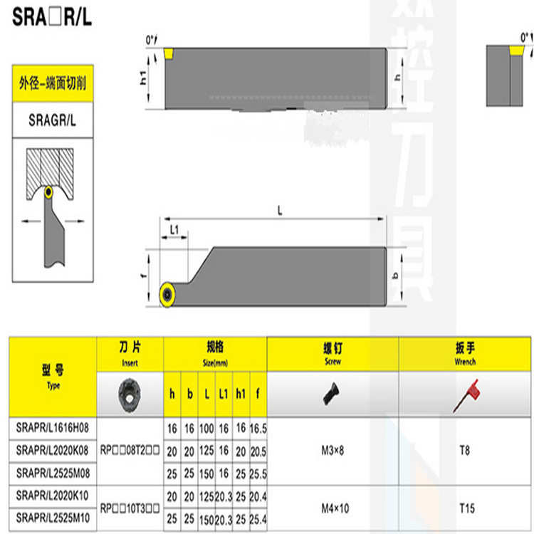 直销数控圆弧车削刀杆SRAPR2020K10螺钉式车刀把