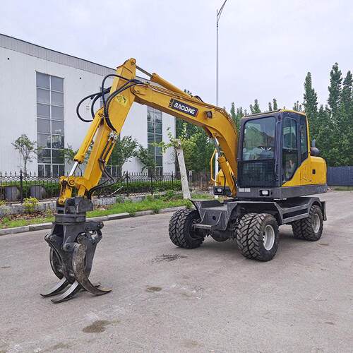 轮式抓木机鼎80轮式挖掘机玉柴发动机50KW