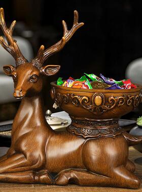 小鹿糖果盘摆件现代家居装饰品客厅玄关电视柜钥匙收纳盒乔迁礼品