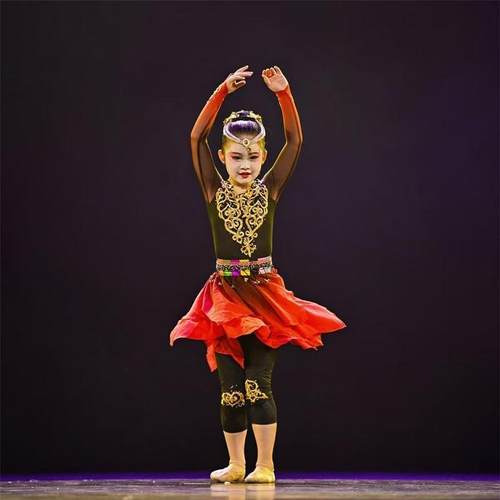 正品儿童新疆铃饰铛舞蹈演出服维族服装古手鼓丽舞维族服裙女童民