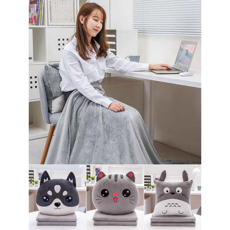 抱枕被子两用靠枕折叠毯汽车内靠垫枕头二合一空调办公室午睡