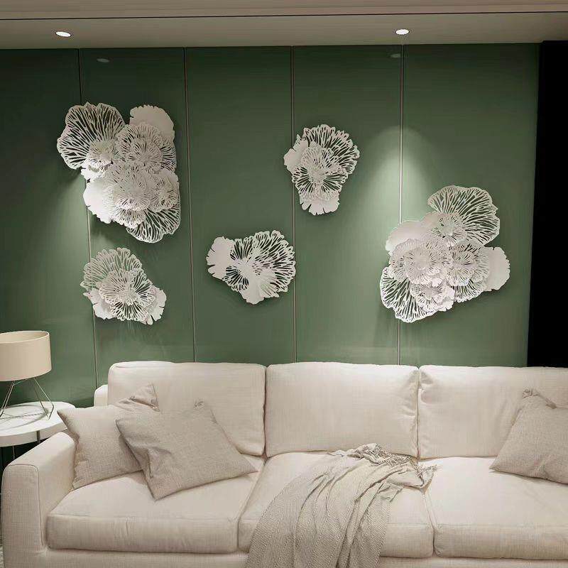 金属铁艺壁挂立体镂空花朵墙饰挂件酒店KTV墙壁挂饰过道软装工艺