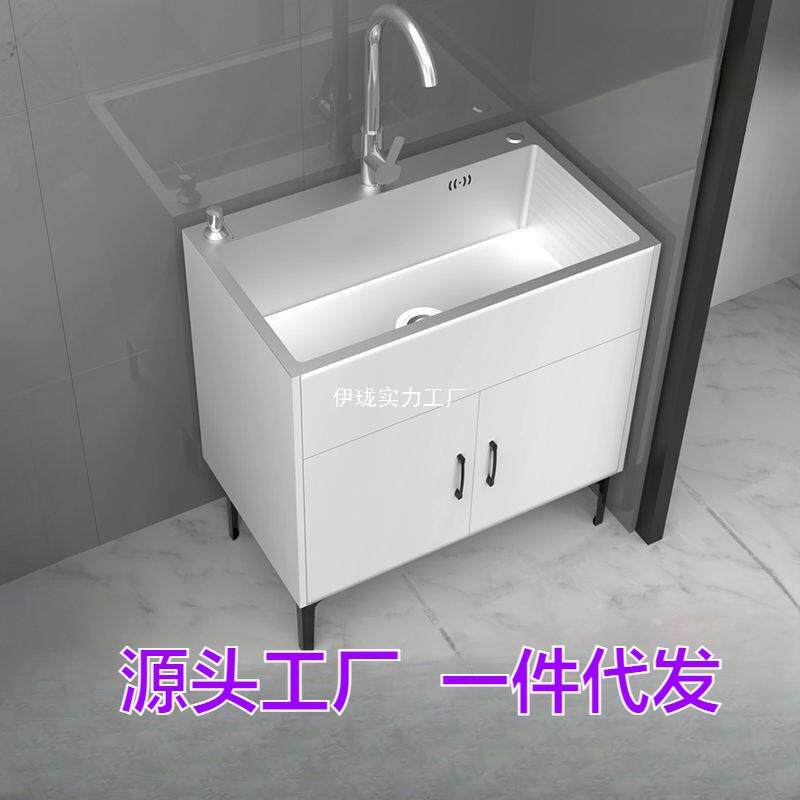 家用商用厨房不锈钢竹香板槽柜出租房单双槽洗碗洗菜池简易大水槽