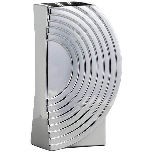轻奢几何电镀银色玻璃花瓶家居客厅插花器摆件软装饰品