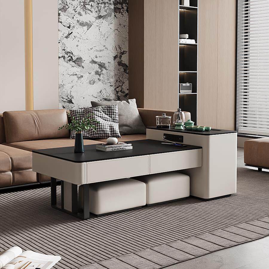 意式岩板茶几泡茶一体全自动嵌入式客厅家用多功能功夫实木茶桌