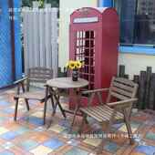 实木可折外叠桌靠背tfgu %hh椅合便携家户用阳台简易小茶几组方圆