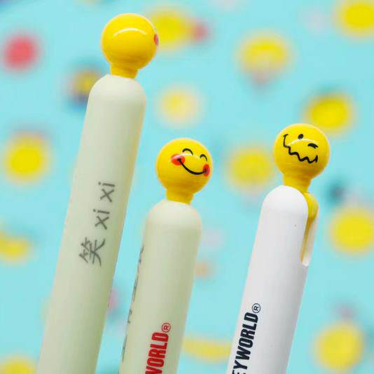 KACO灵悦中性笔联名SMILEYWORLD ST尖按动式笑脸表情包学生刷题笔