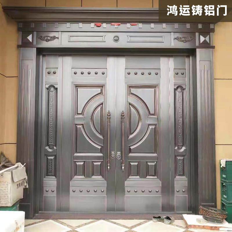 铜门别墅大门高端双开门四开子母门进户入户铸铝门农村自建房定制