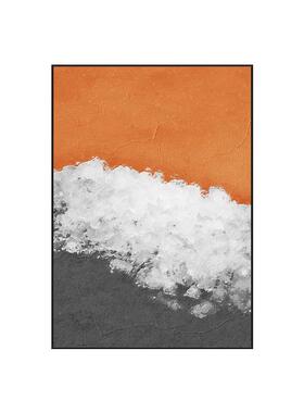 简约玄关装饰画肌理背景挂画抽象落地现代油画墙壁画沙发客厅橙色