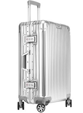 高档制lgo全铝镁合金红色女行李箱24寸杆男旅行o箱sup拉箱20登定