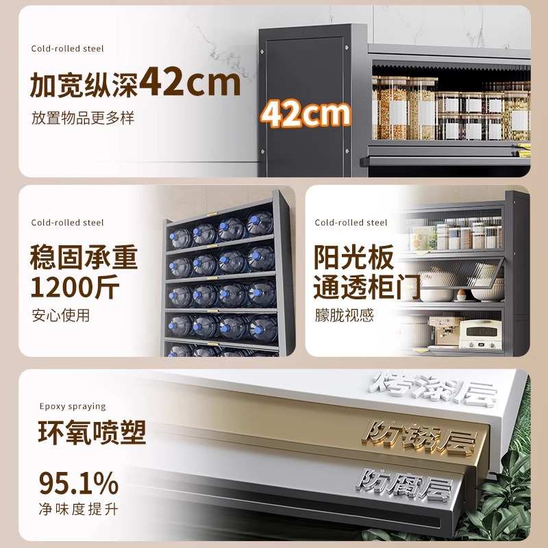 厨房置物架多功能防尘餐边柜卧室多层收纳储物柜客厅家用儿童书柜