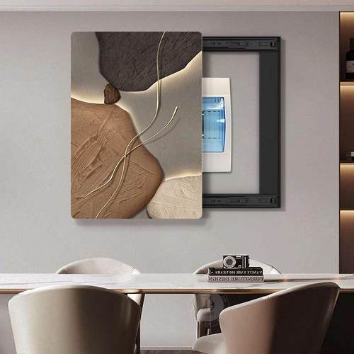 奢遮挡超薄箱盖挂画箱款轻盒面板高端电闸竖弱电高级感装饰画电表