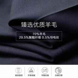 正装 商务黑色筒府政级感西裤 西装 裤 高档羊毛垂感高西裤 直男士 男式