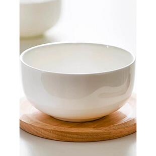 纯白无铅镉高级感骨瓷饭碗直口面碗微波炉家用2025新款景德镇餐具