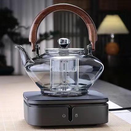 高硼硅轻奢耐热加厚玻璃茶壶四代家用提梁茶壶星空电陶炉蒸煮两用