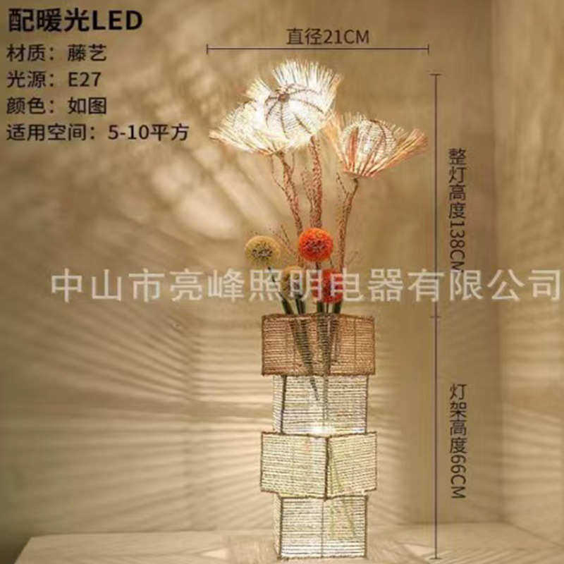 ins遥控装饰灯藤电日式插创意床头艺照明灯角度可调氛围客厅绳子