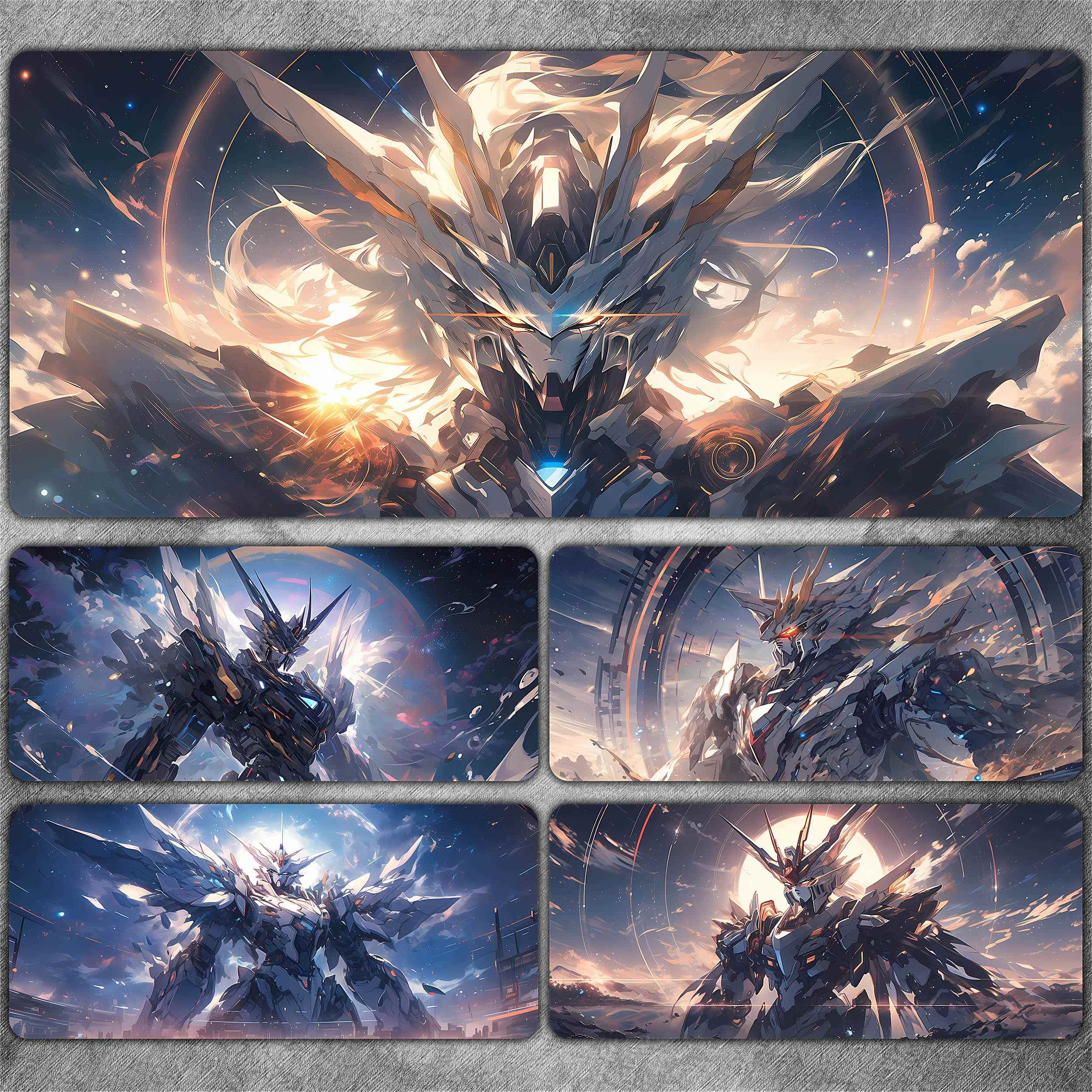 高达机甲游戏鼠标垫超大锁边男生滑鼠动漫笔记本办公电脑键盘桌垫