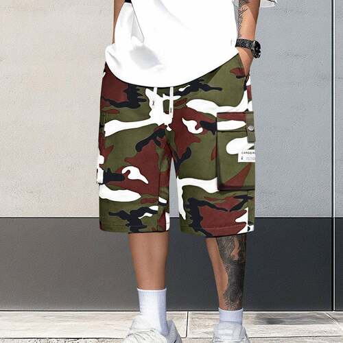 Men’s 3-pack summer camouflage cargo shorts knee-length