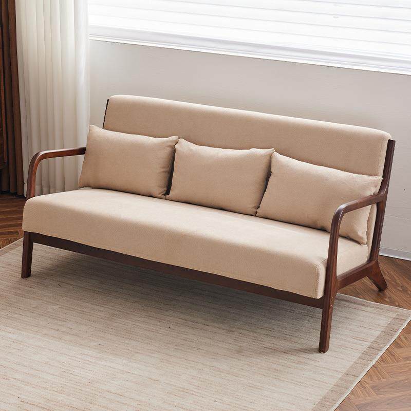 沙发客厅2026新款布艺沙发小户型双人日式实木简约胡桃木色沙发椅