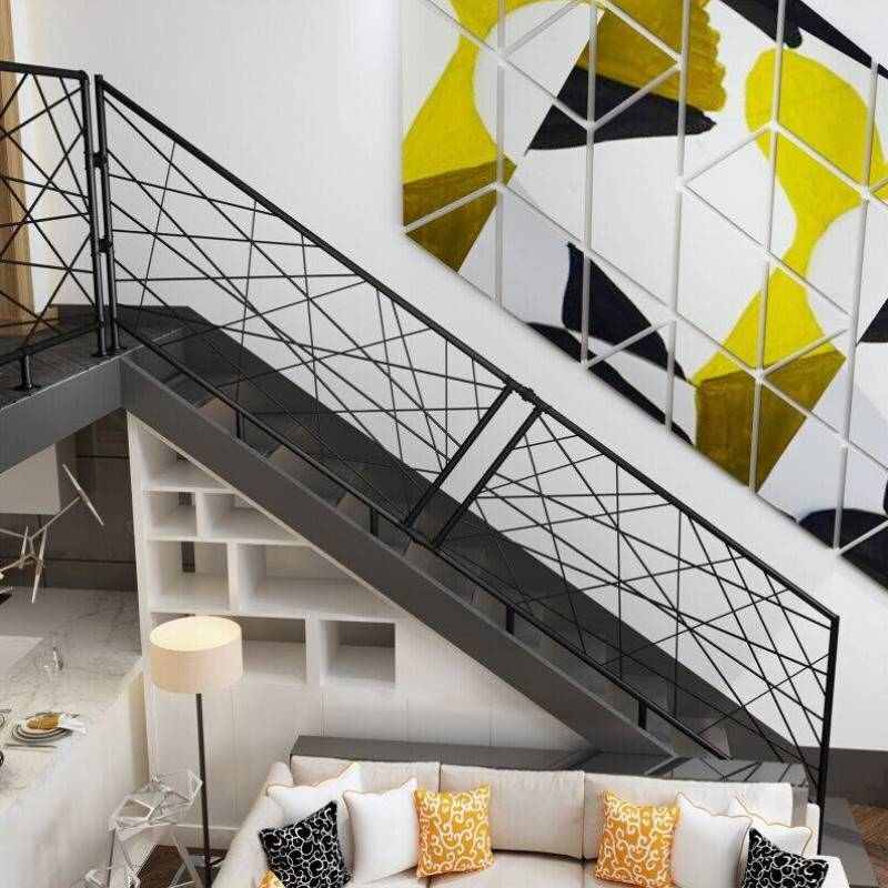 现代简约楼梯扶手别墅走廊中式护栏复式轻奢围栏欧式室内铁艺栏杆