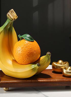 成交面寓意招财摆件开送办礼生意业兴隆橙蕉摆件公室桌前台陶瓷摆