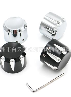 适用哈雷HarleyXL883XL1200X48改装漏白前轮轴盖前轴装饰盖