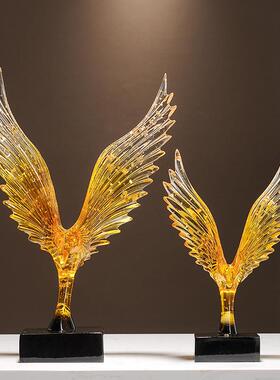 大鹏展翅飞鹰摆件高档办公室柜装饰品客厅酒柜电视柜摆设现代简约