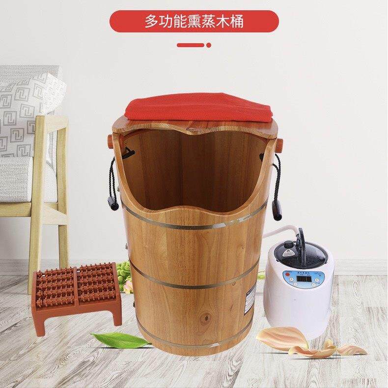 头道汤橡木熏蒸桶同款按摩足部腿部恒温蒸脚桶木质洗脚盆加热泡脚
