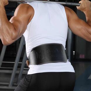 专业级牛皮深蹲运动护腰加宽男女训练举重护腰带健身房硬拉可调节