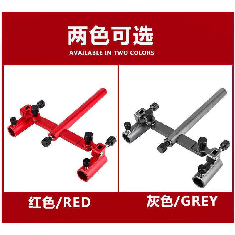 批发铝镁合金双炮台支架钓箱钓台双头炮台座钓椅万向双炮台座