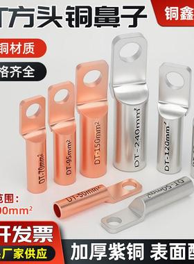 DTF方头铜鼻子堵油接线端子光伏 断路器空开专用国标紫铜线耳镀锡
