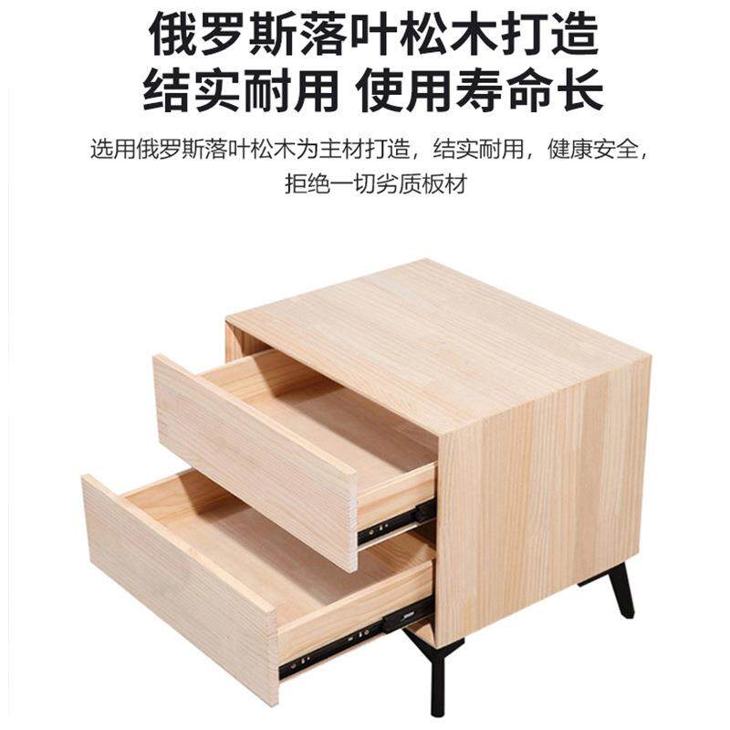 智能床头柜灯一体多功能简约现代无线充电音响床边柜储物柜子实木