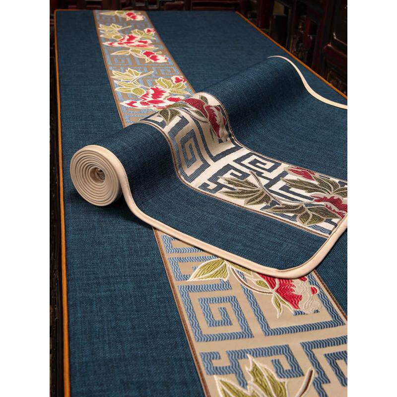 中式沙发坐垫套罩红木高档实木罗汉床垫子靠背巾盖布棉麻盖巾