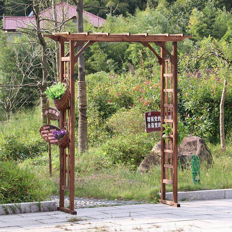 户外庭院碳化防腐实木拱门花园装饰门葡萄架网格爬藤花架子栅栏门,鲜花速递/花卉仿真/绿植园艺,花架,淘宝优惠券,粉丝福利购,淘宝优惠卷