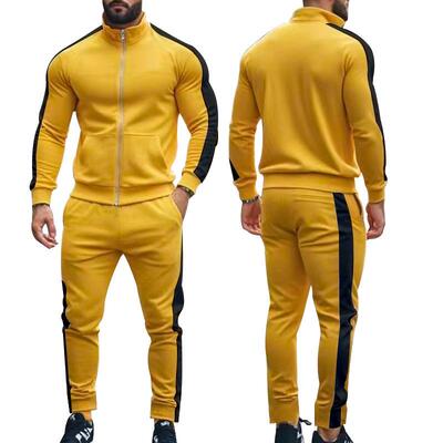 Men's zipper stand up collar sports jacket sweatshirt