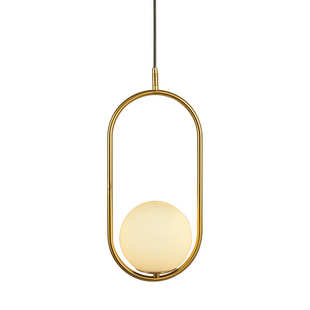 北欧温馨床头吊灯艺术圆球简约餐厅客厅背景墙书房轻奢黄铜吊灯