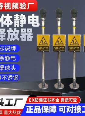 防爆人体静电释放器触摸式工业加油站静电消除器语音声光报警装置