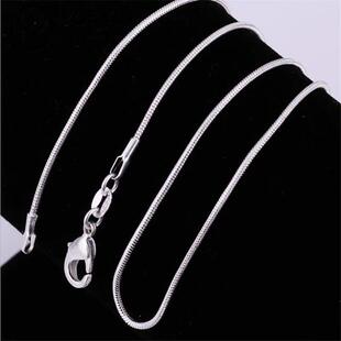 1MM 925 Sterling Silver Chain Fashion Sliver Necklace High Q