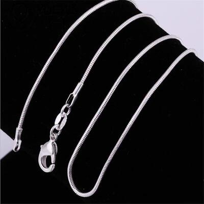 1MM 925 Sterling Silver Chain Fashion Sliver Necklace High Q