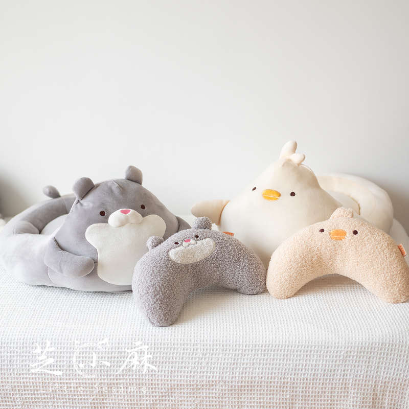 芝小麻主打陪伴小鸭宠物床水獭猫睡垫冬天保暖陪睡抱枕头猫床猫窝