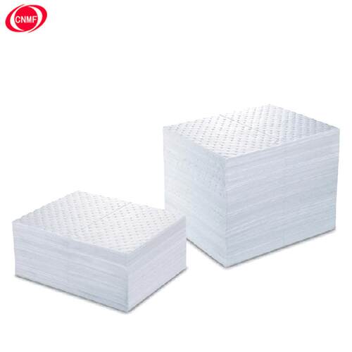 谋福 白色工业吸油棉 吸油毡 吸油垫 吸污垫 100片/箱